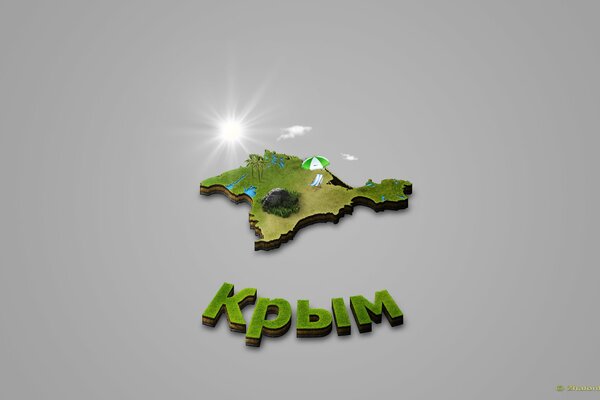 The island of Crimea on the map