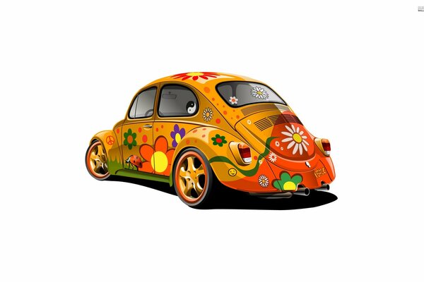 Voiture lumineuse volkswagen Beetle