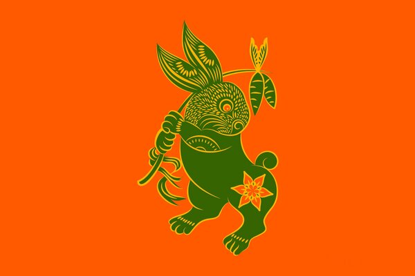 Znak zodiaku zielony królik