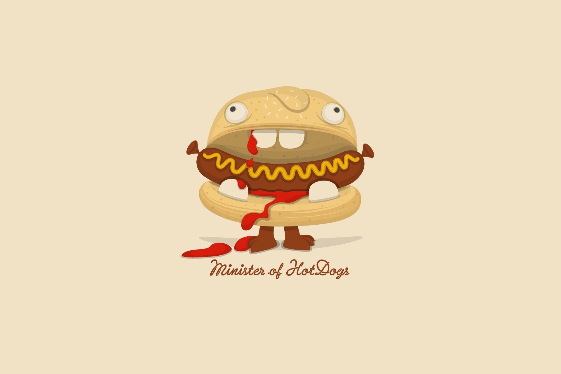 hot-dog dessin animé minimalisme humour