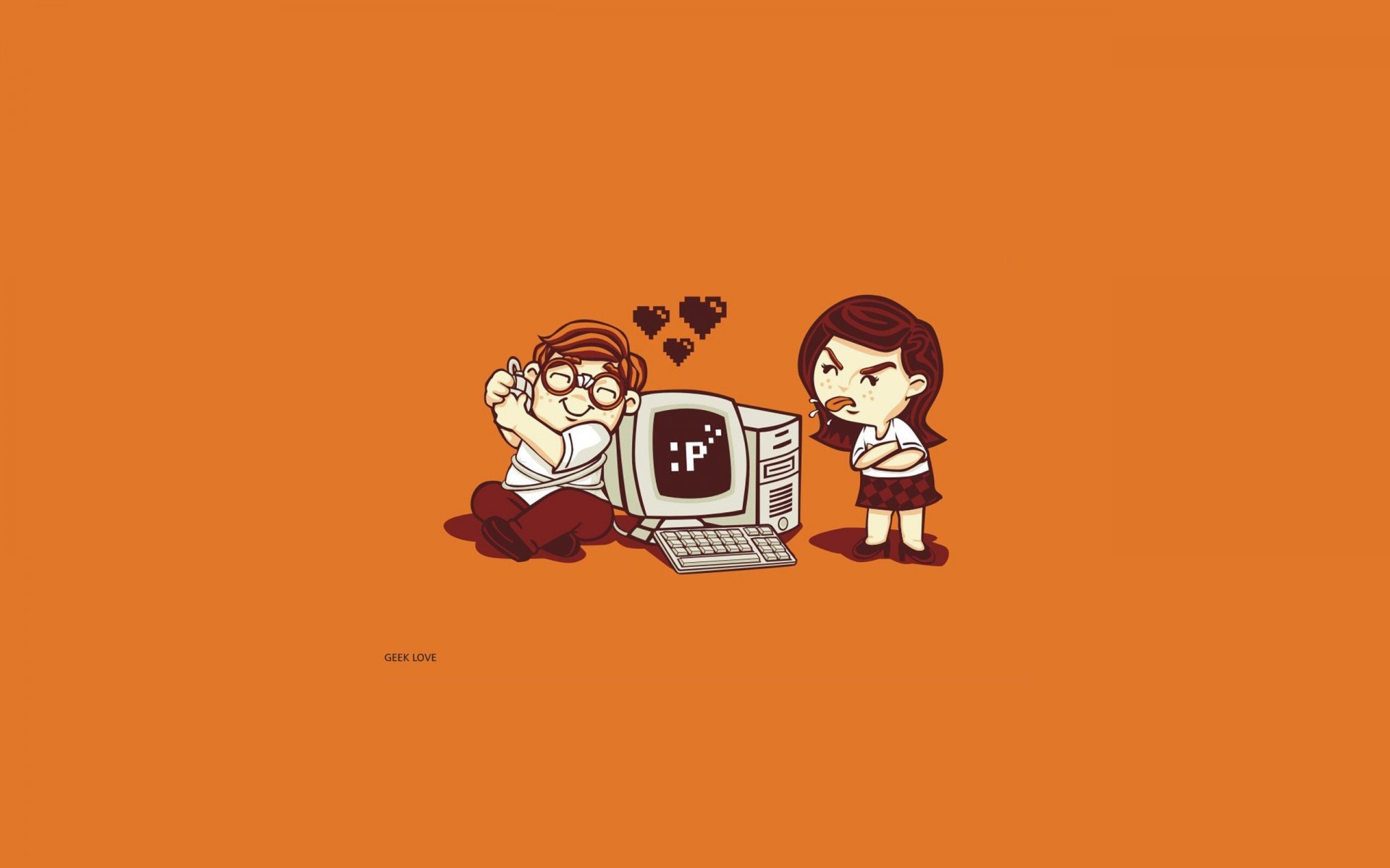 guy girl computer relationship love geek love