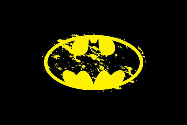 Logotipo de Batman amarillo sobre fondo negro