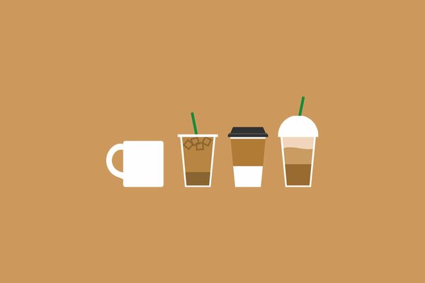 Art minimalism of coffee drinks