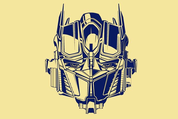 Blue transformer on a yellow background