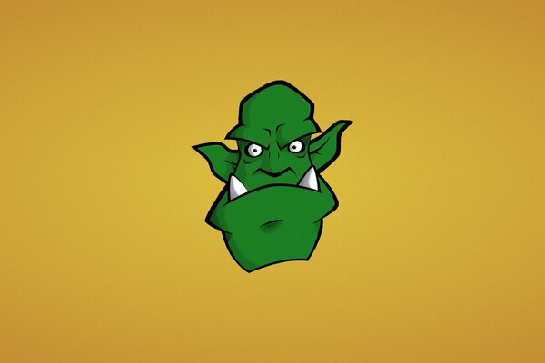 Minimalist picture with a green orc