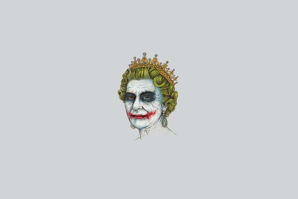 Głowa Jokera z koroną rysunek