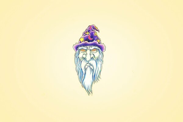 A wizard with a cap and a white beard