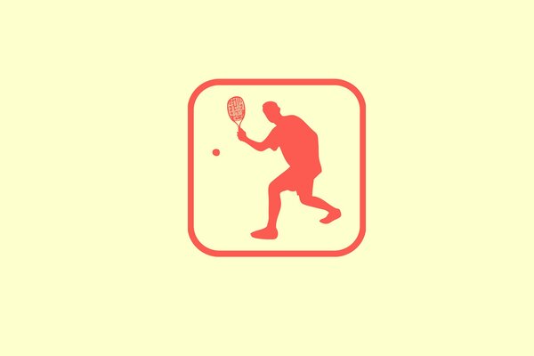 Emblème du jeu de squash sur fond jaune