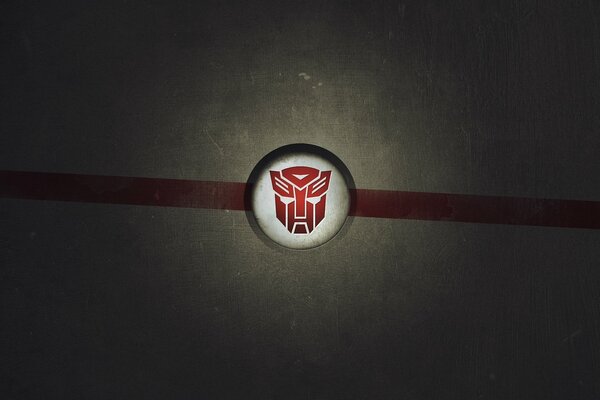 Transformers logo on a gray background