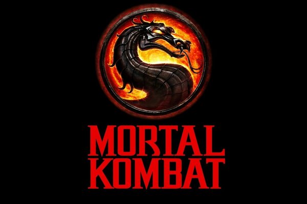 Logo mortal kombat . dragon en feu