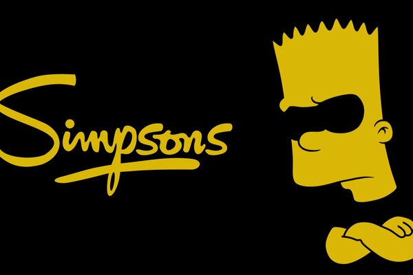 Bart dei simson su sfondo nero