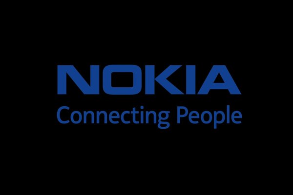 Iscrizione blu su sfondo nero Nokia