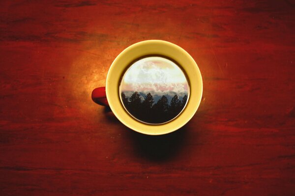 Reflet du ciel dans la tasse