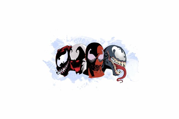 Marvel symbiotes on a white background