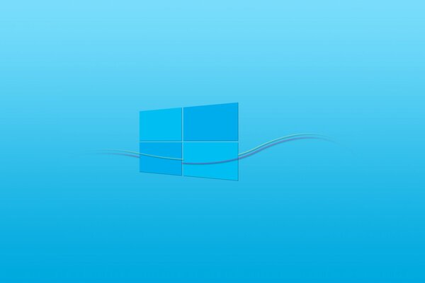 Голубой фон и эмблема операционной системы