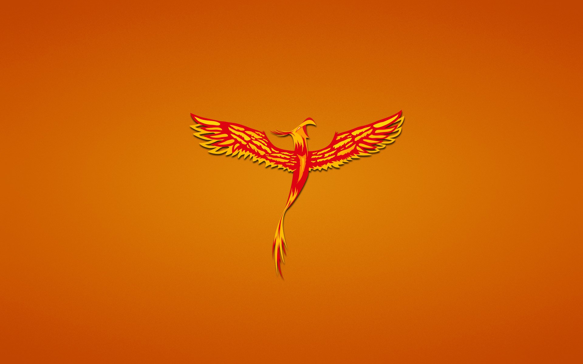 phoenix bird red reddish background minimalism