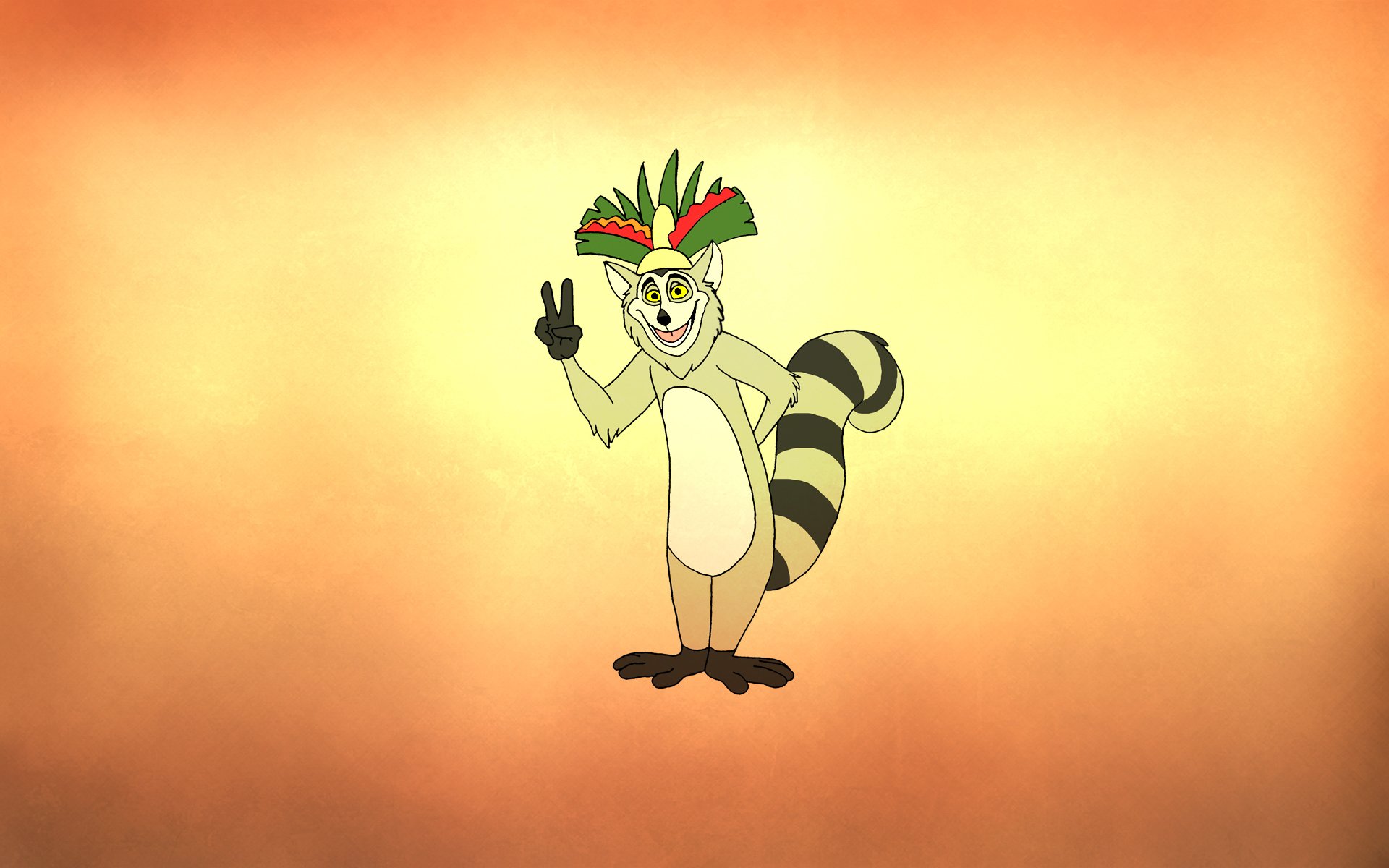 madagascar king julian ring-tailed lemur julian tail gesture light background minimalism animal