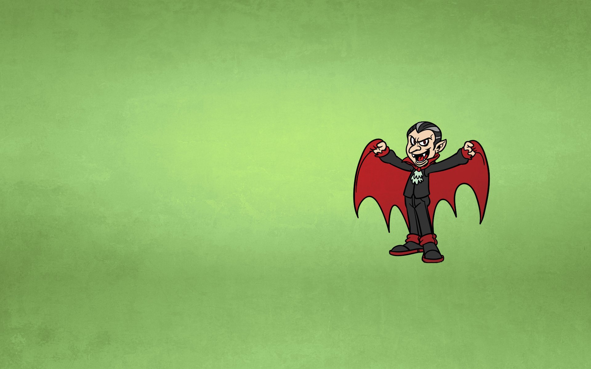 drácula vampiro fondo verde minimalismo