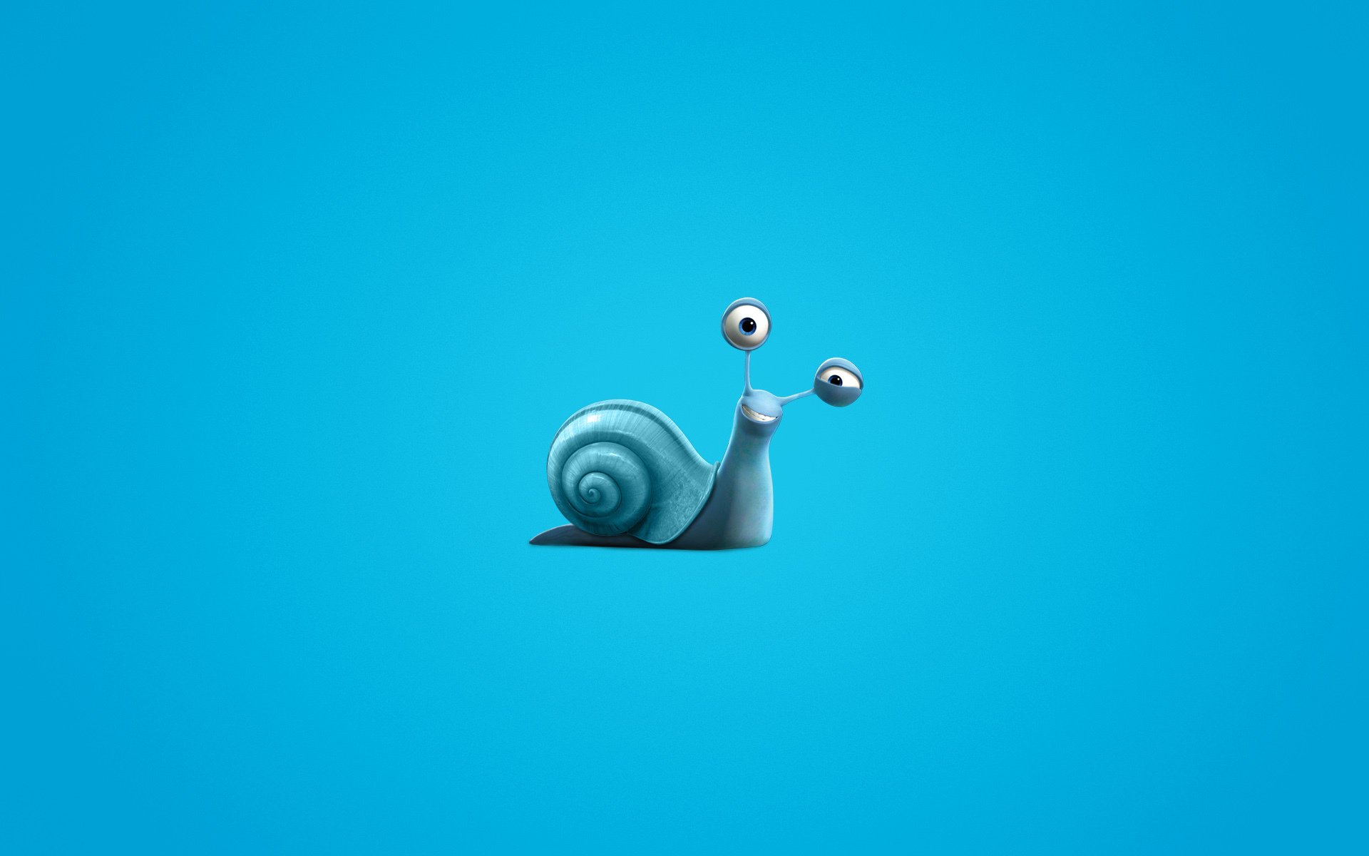 turbo snail blue background minimalism