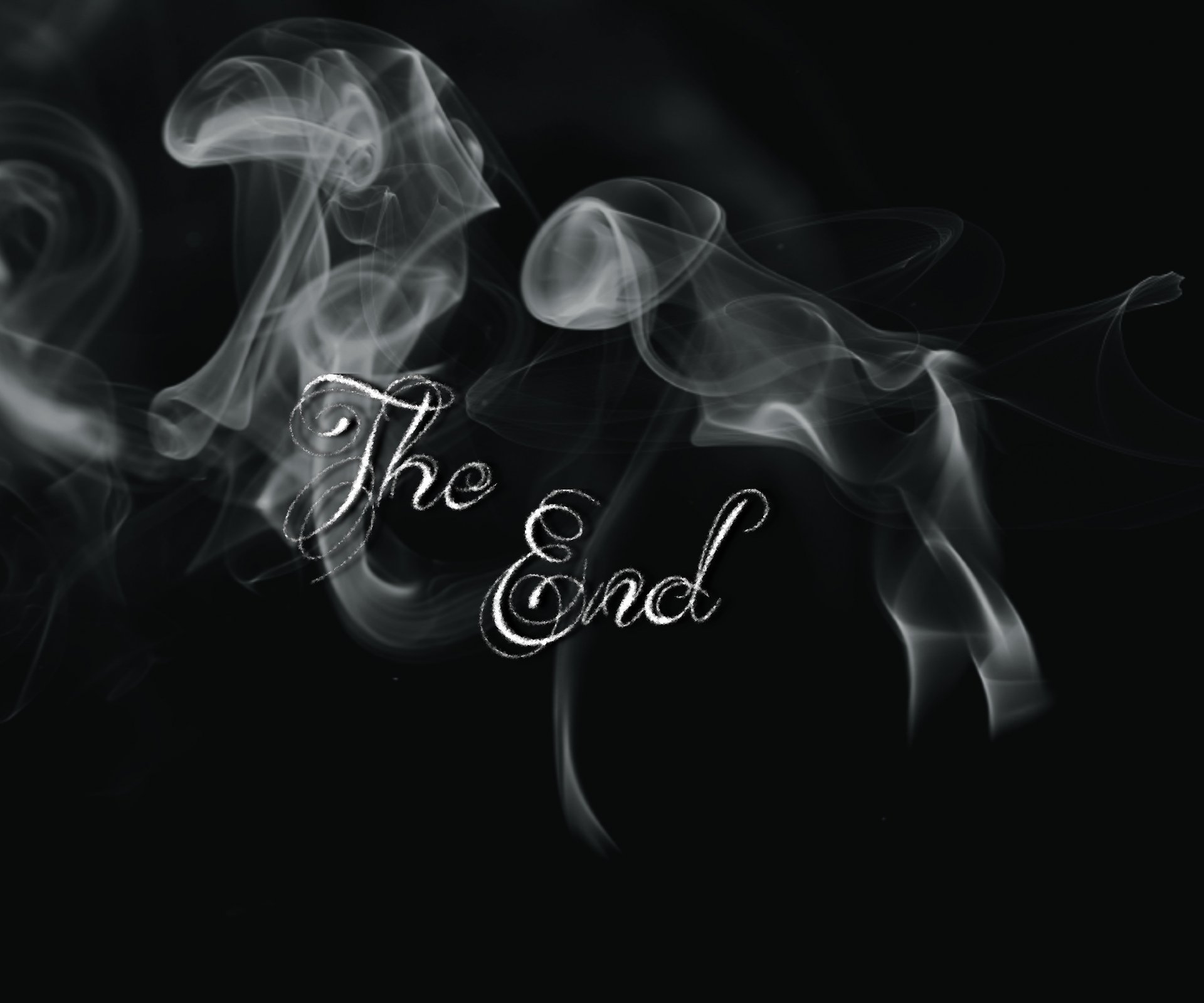 abstract smoke background the text ture black white end inscription form