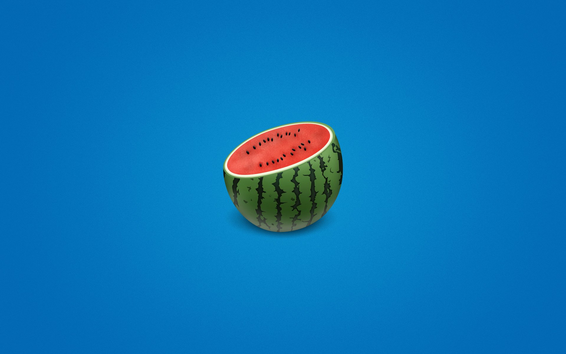 watermelon blue background half bone minimalism