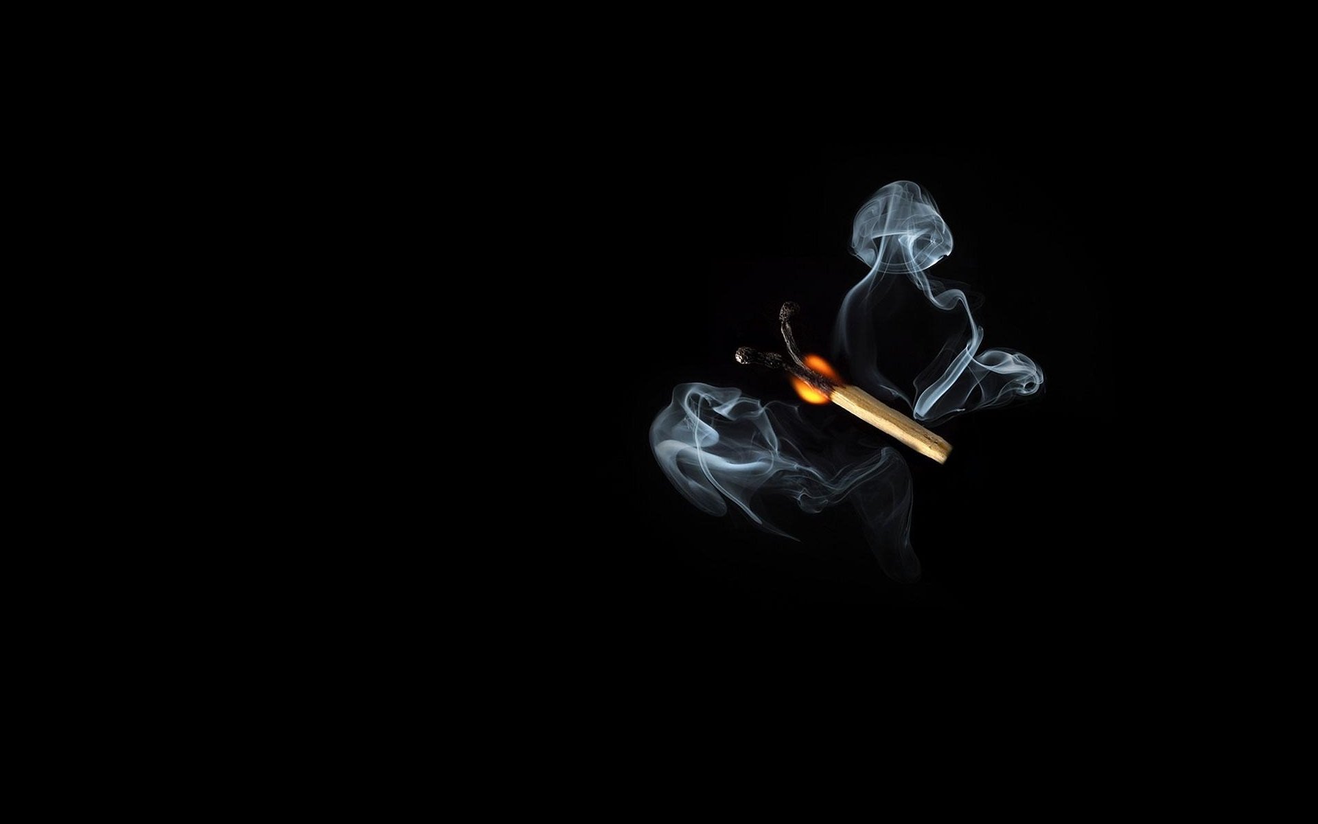 butterfly match smoke black background creative