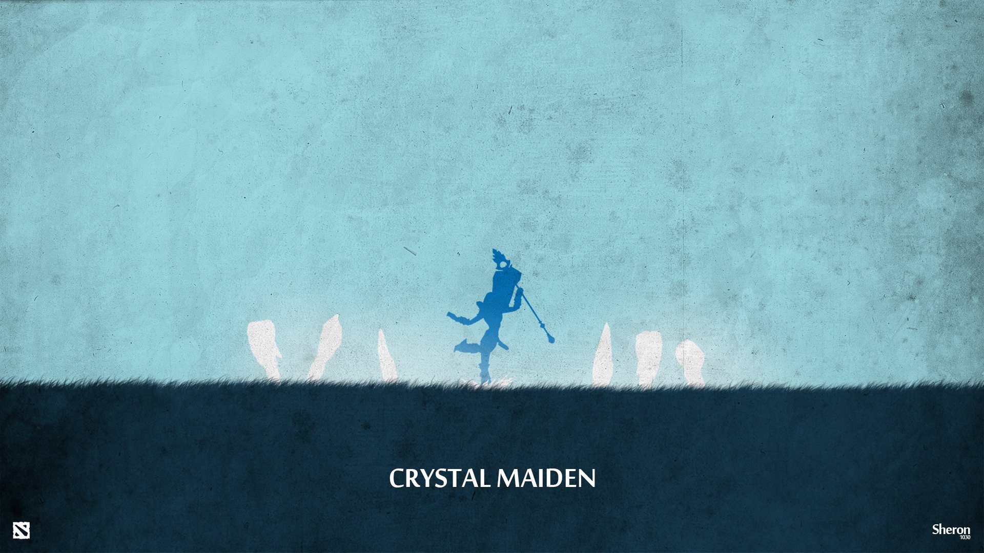 dota 2 crystal maiden valve bleu glace minimalisme sheron1030