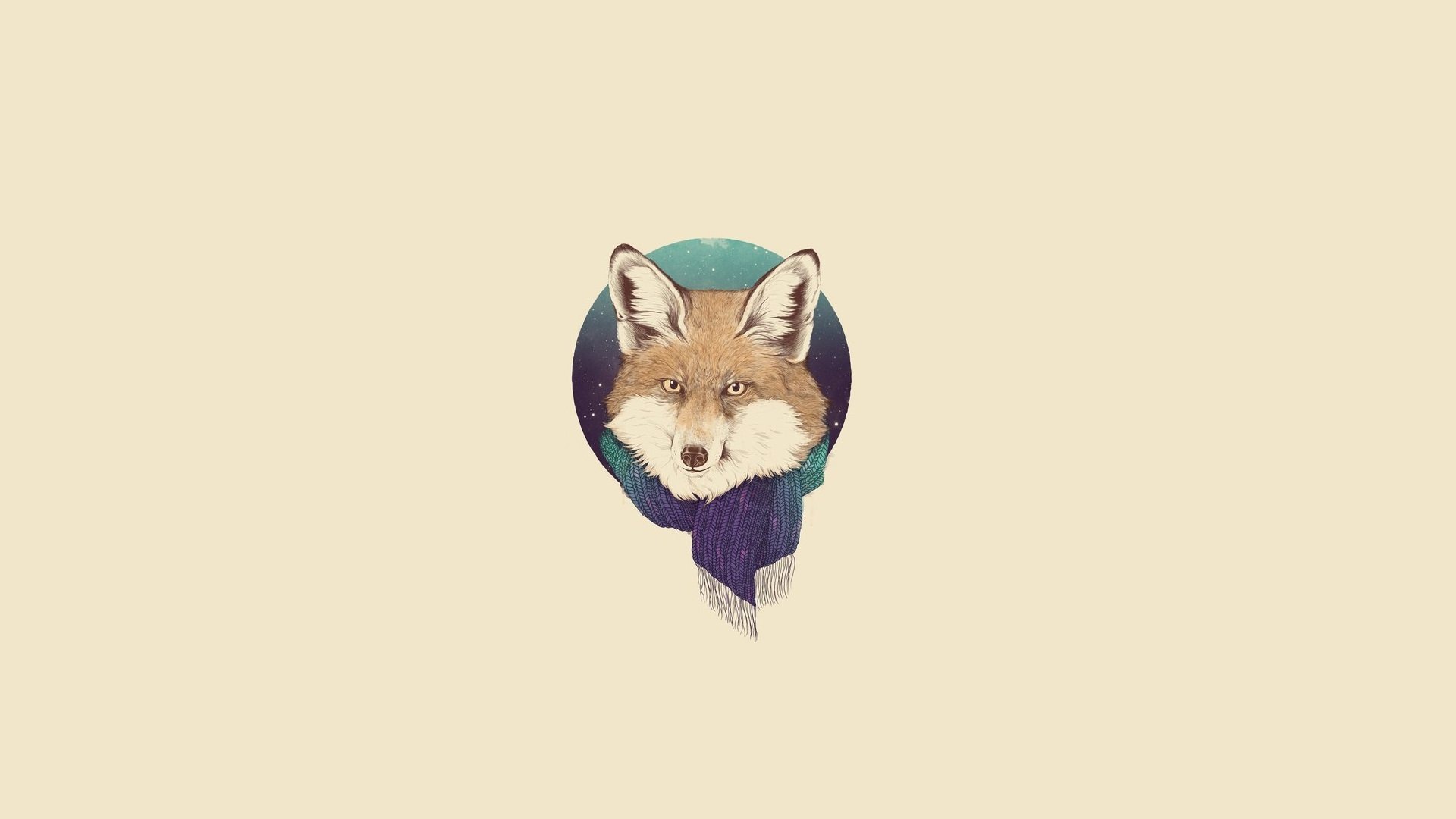 fox minimalism scarf art