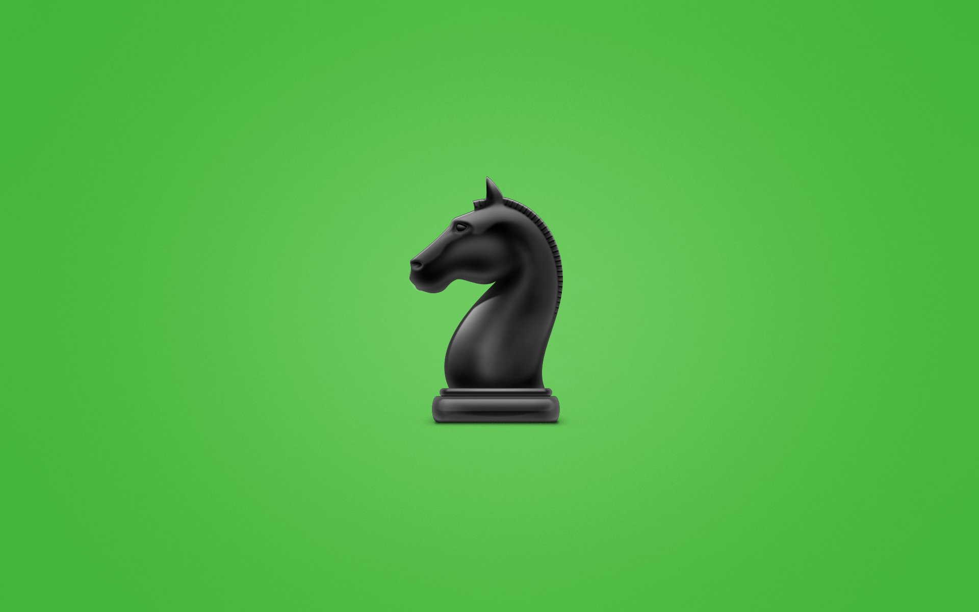 échecs cheval fond verdâtre minimalisme