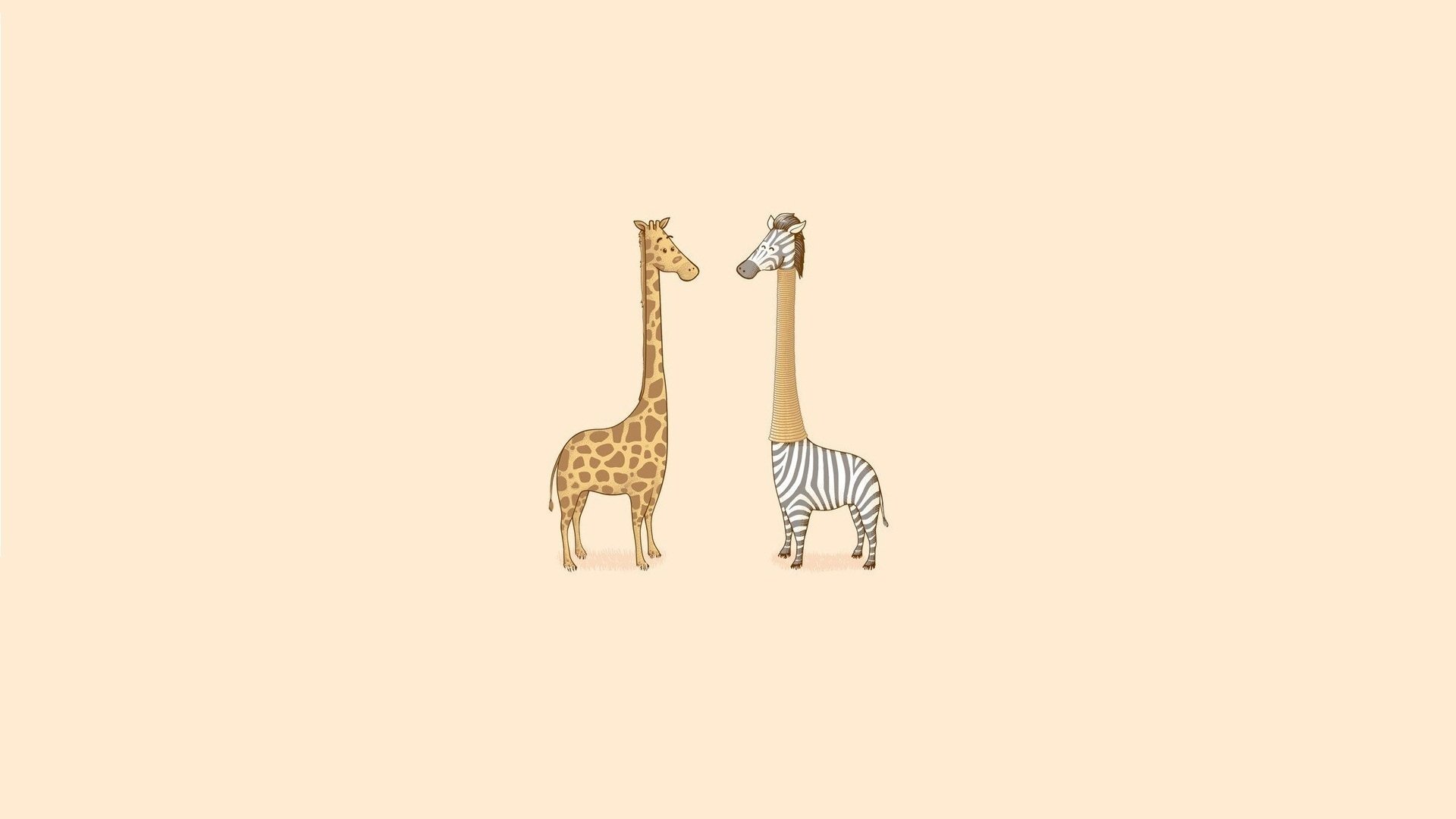 art humor minimalism giraffe zebra