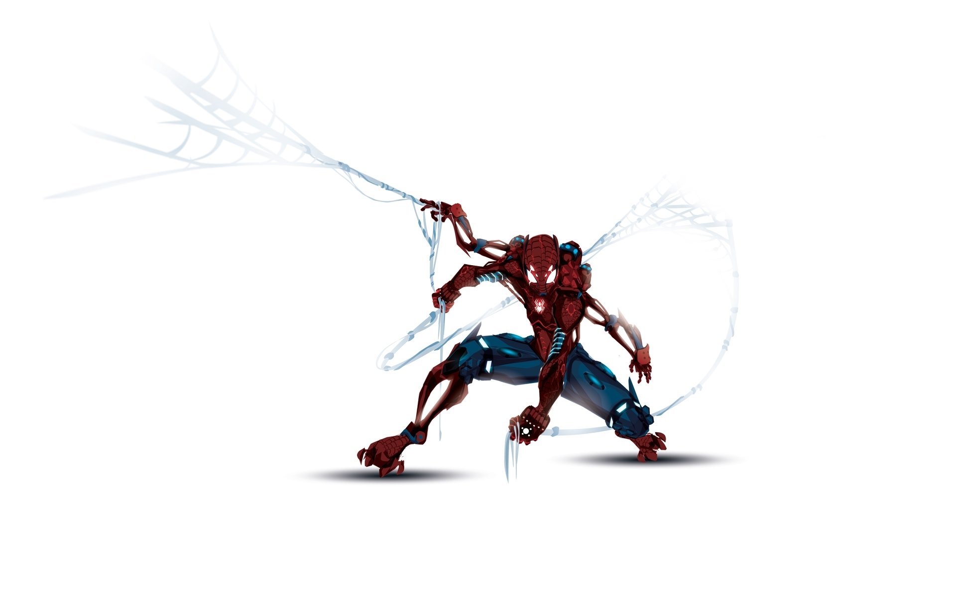 spider-man spiderman marvel cómics fondo blanco cyborg robot telarañas