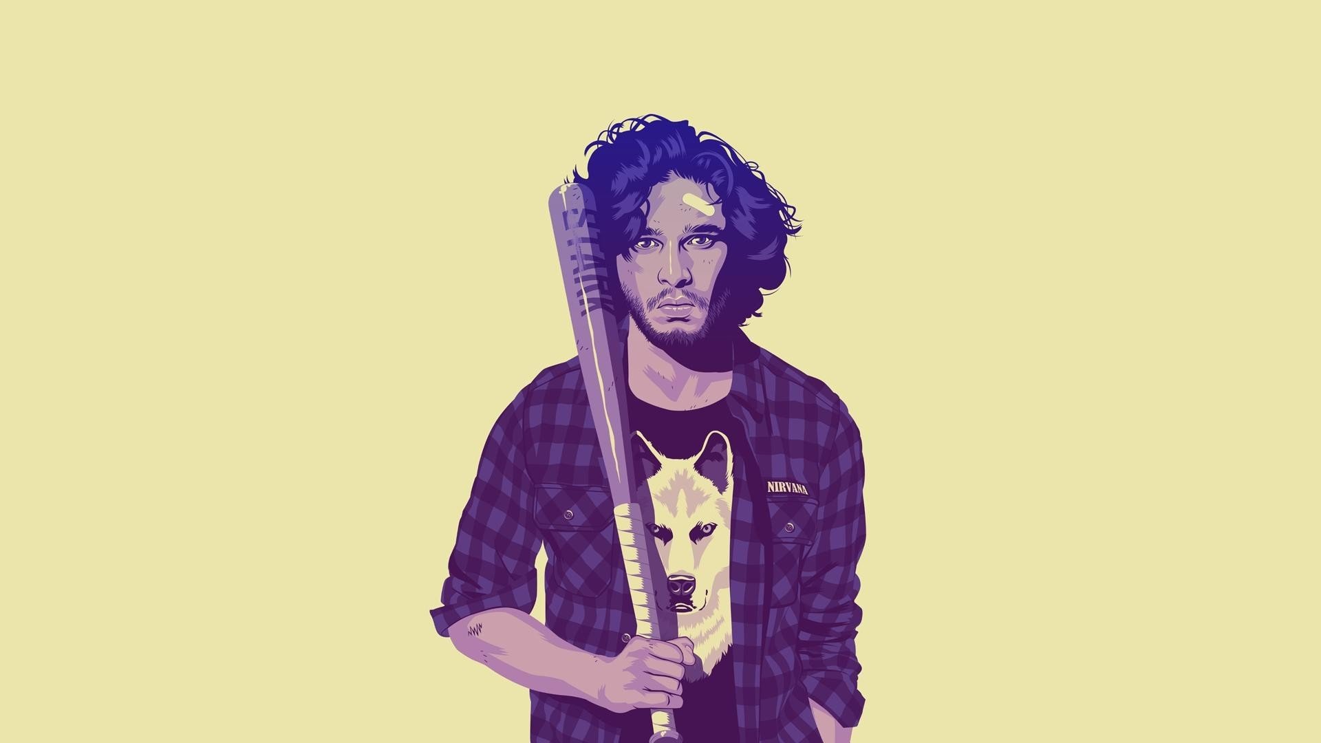 jon snow game of thrones minimalismo pipistrello lupo camicia