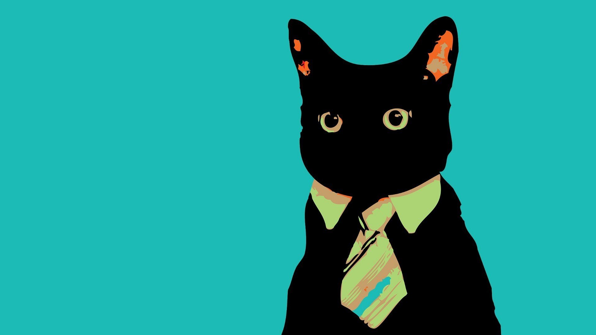 cat watches minimalism necktie