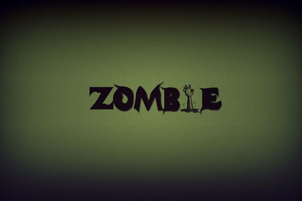 Inscription on a green zombie background