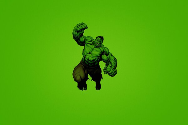 Marvel Comics Hulk auf grünem Hintergrund