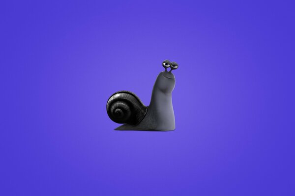 Cartoon snail on a purple gradient background