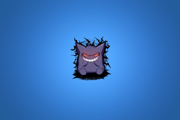 Angry Pokemon on a blue background