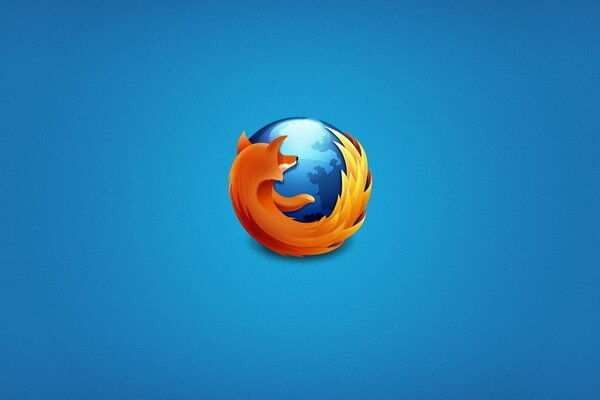 Mozilla firefox browser on a blue background