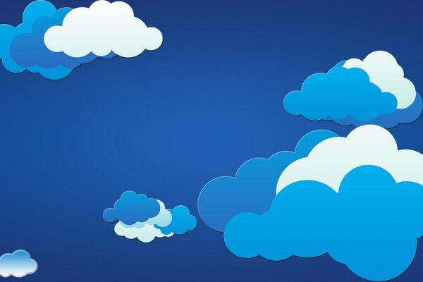 Ilustración vectorial de nubes azul-azul