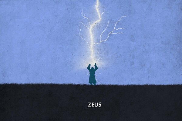 Minimalistische Kunst mit Zeus aus dota2