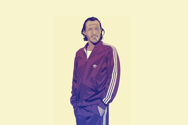 An illustration of a hero from Game of Thrones in an Adidas suit