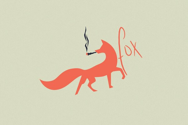 Renard orange avec cigarette