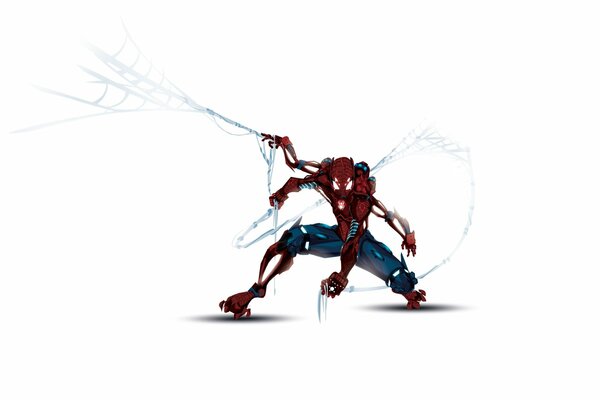 Spider-Man on a white background