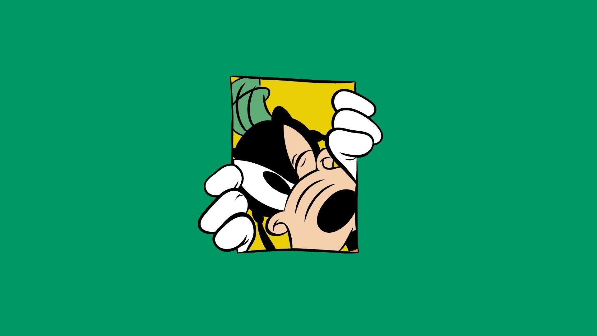 goofy goof walt disney minimalisme vert