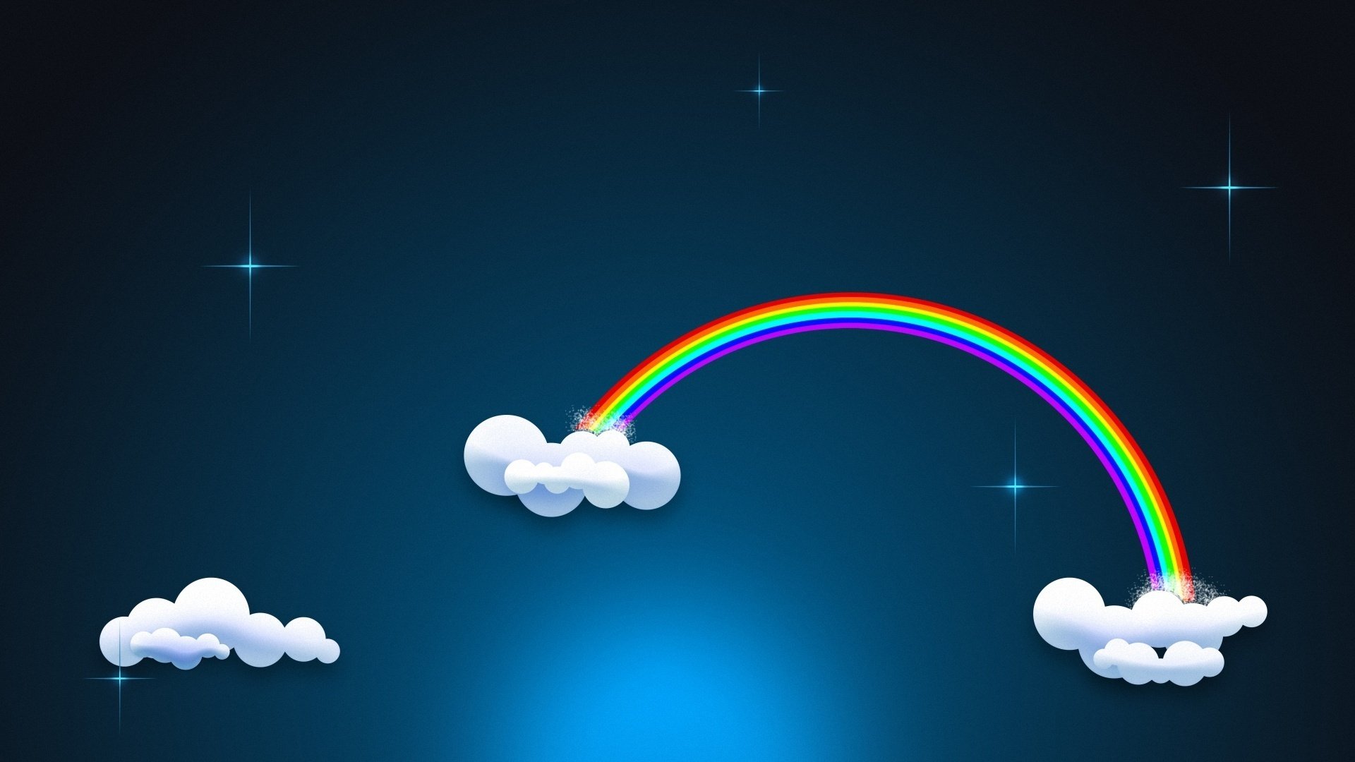 notte cielo stelle nuvole arcobaleno minimalismo