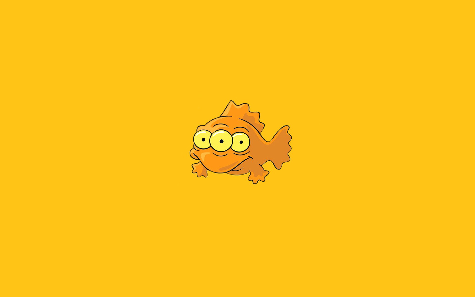 poisson trois yeux simpsons orange minimalisme