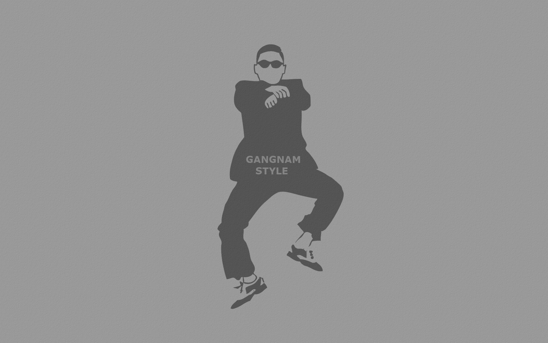 gangnam style inscription gray background man dance sunglasses psy