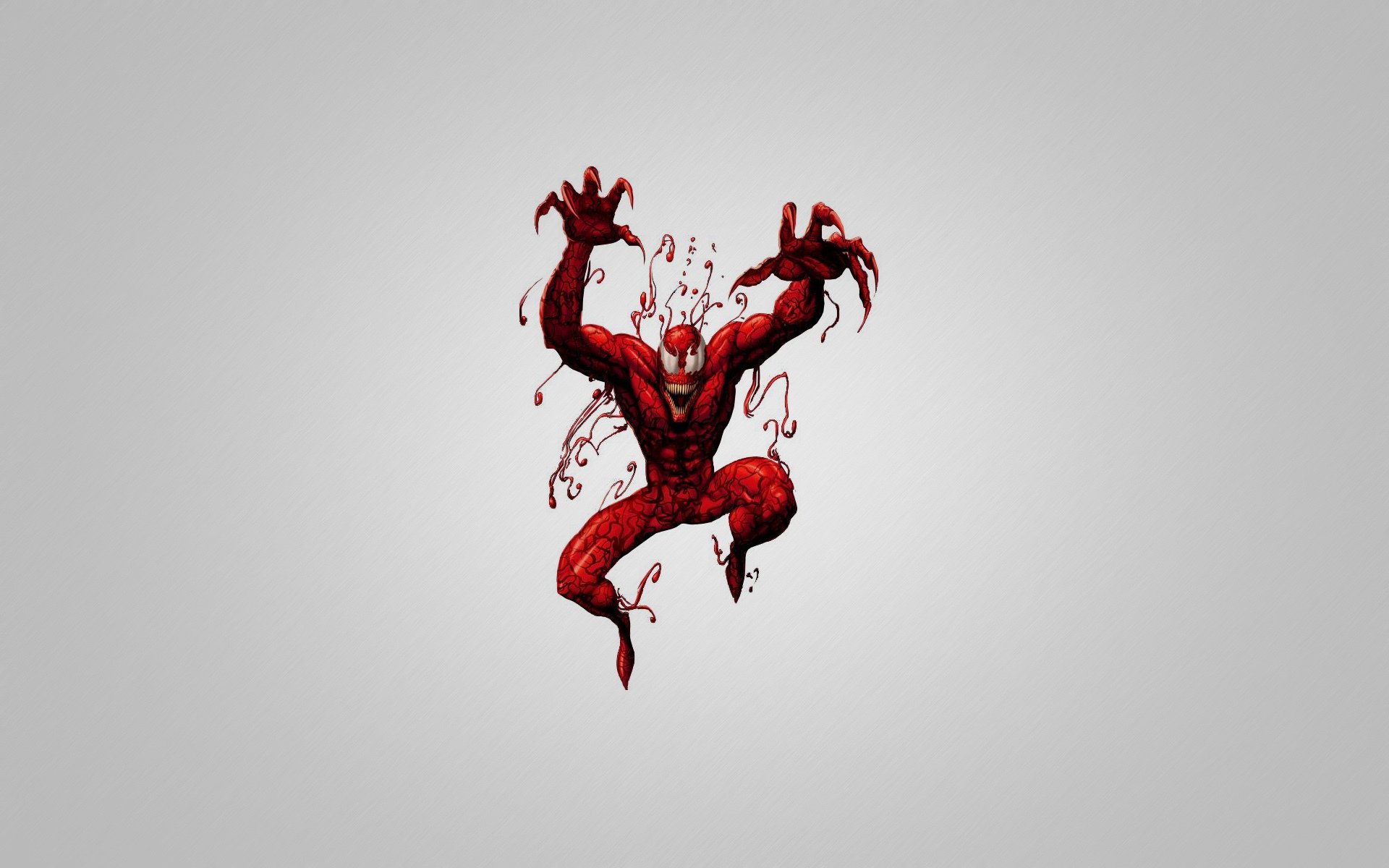 carnage comics spider-man red creature gray background