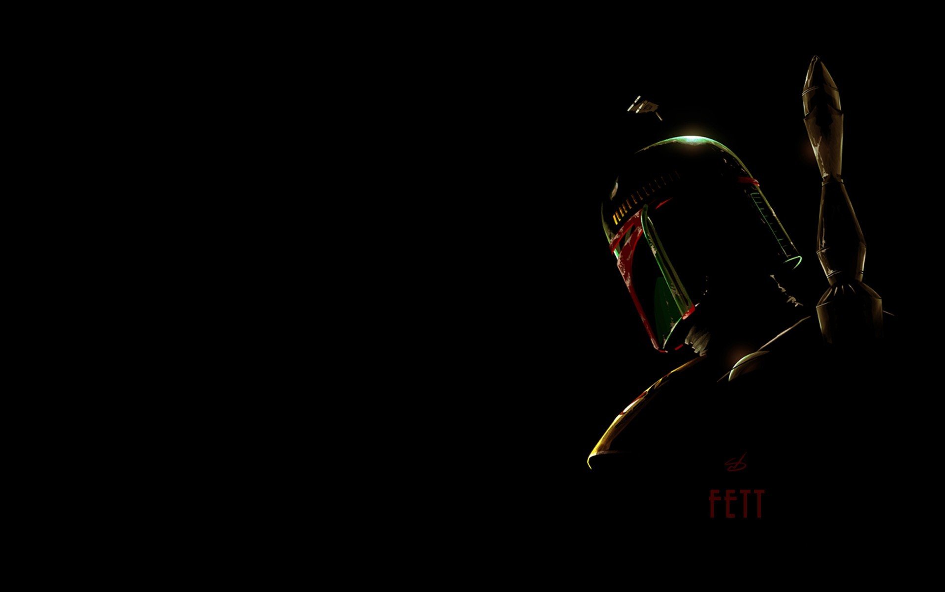 art fond sombre boba fett star wars casque