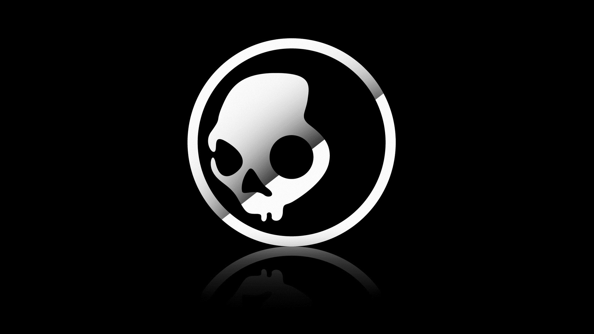 minimalismus skullcandy logo schädel schwarz